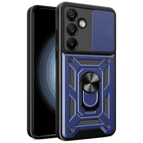 Hybrid Armor Camshield: Custodia Robusta Con Protezione Per La Fotocamera E Anello Metallico Per Samsung Galaxy S24 Fe - Blu - Foto 1
