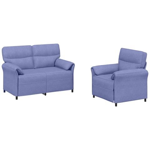 Set di divani 2 pz Blu jeans Tessuto - Foto 1
