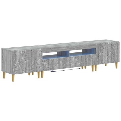 Mobile TV LED a 5 pezzi Sonoma grigio Legno ingegnerizzato - Foto 1