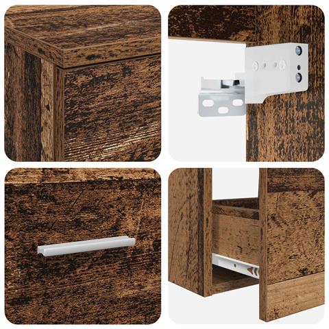 Set di mobili per il bagno 2 pz Legno antico - Foto 2