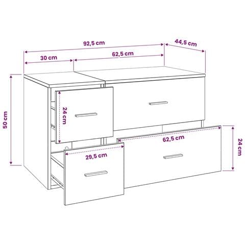 Set di mobili per il bagno 2 pz Legno antico - Foto 7