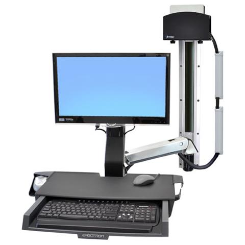 StyleView Sit-Stand Combo System with Worksurface and Small Black - Foto 1