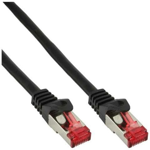 cavo patch per rete dati lan cat. 6, 2x rj45, doppia schermatura sftp (pimf) , halogenfree, colore nero, 0,3m - Foto 1
