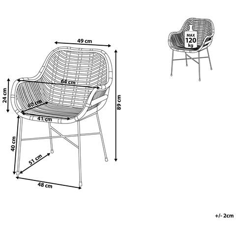 Sedia In Rattan Marrone Canora - Foto 16