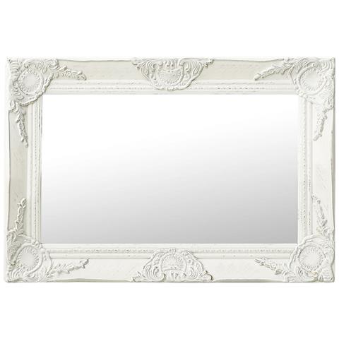 Specchio Da Parete Stile Barocco 60x40 Cm Bianco - Foto 1
