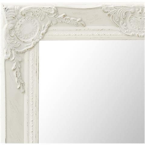 Specchio Da Parete Stile Barocco 60x40 Cm Bianco - Foto 2