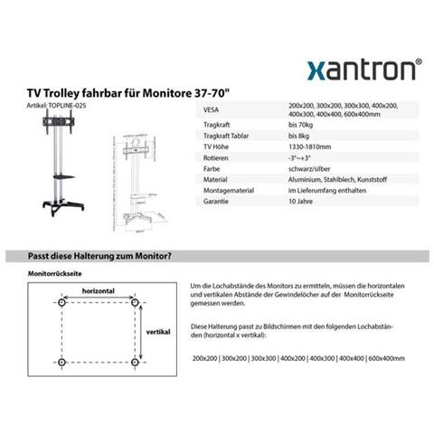 Porta Tv Mobile Per Monitor Tv 37-70"", Topline-02s - Foto 2
