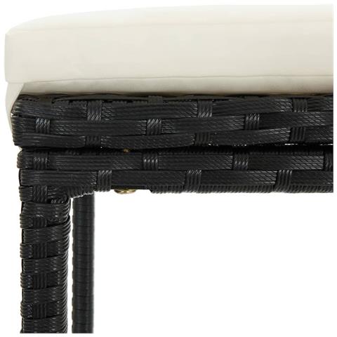 Sgabelli Da Bar Con Cuscini 3 Pz Neri In Polyrattan - Foto 2