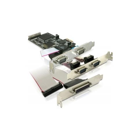 PCI Express card 4 x serial, 1x parallel scheda di interfaccia e adattatore - Foto 1