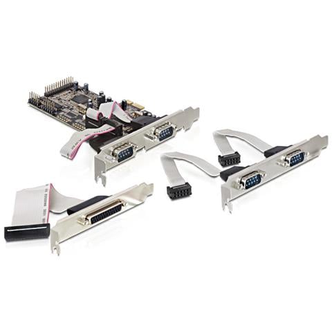 PCI Express card 4 x serial, 1x parallel scheda di interfaccia e adattatore - Foto 1
