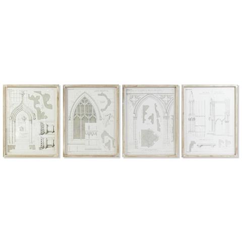 Quadro Dkd Home Decor 50 X 2 X 65 Cm Neoclassico (4 Pezzi) - Foto 1