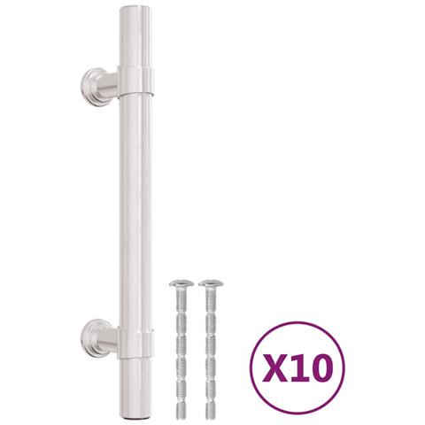 Maniglie per Mobili 10pz Argento 96mm in Acciaio Inox - Foto 2