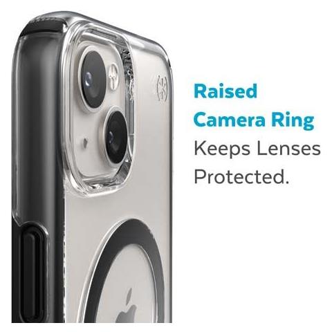 Cover Per Iphone 14 Plus / 15 Plus Magsafe Presidio Perfect Clear Geo, Nero Transparente - Foto 5