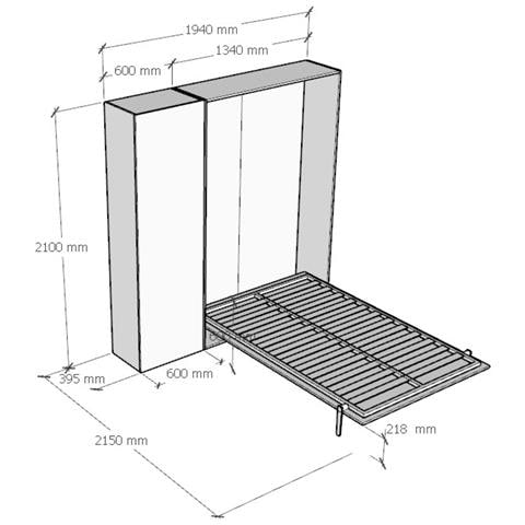 Letto 120 Kentaro Bianco Frassino Con Colonna Sx-dx - Foto 2