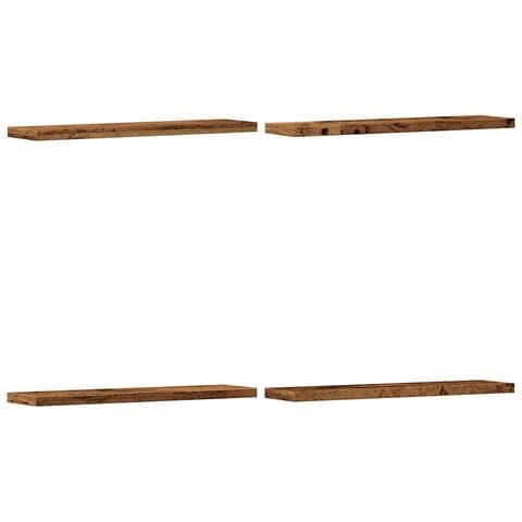 Mensole A Parete 4 Pz Legno Antico 40x20x1,5 Cm In Truciolato - Foto 2