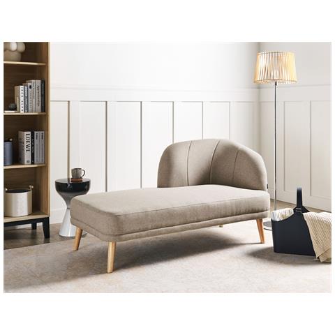 Chaise Longue Versione Destra Tanlay Tessuto Marrone Chiaro - Foto 1