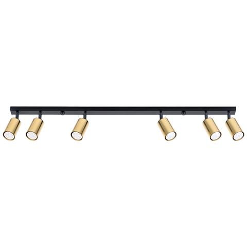 Lampada Da Soffitto Winx 6l Nero /oro Sl. 1388 - Moderno Lampade Da Soffitto Oro Nero 18.5x118x6 Cm - Foto 1