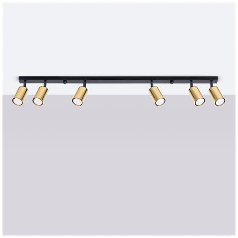 Lampada Da Soffitto Winx 6l Nero /oro Sl. 1388 - Moderno Lampade Da Soffitto Oro Nero 18.5x118x6 Cm - Foto 2