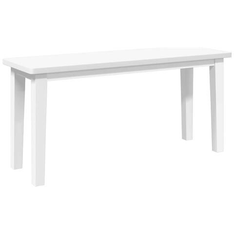 Panca 90 cm Bianco in Legno Massello di Hevea - Foto 1