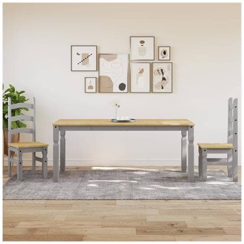 Tavolo Da Pranzo Corona 180x90x75 Cm In Legno Massello Di Pino - Foto 3