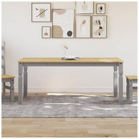 Tavolo Da Pranzo Corona 180x90x75 Cm In Legno Massello Di Pino - Foto 1