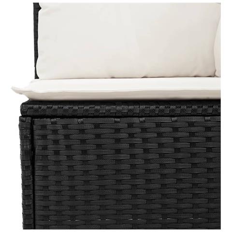 Set Divani Da Giardino 4 Pz Con Cuscini Nero In Polyrattan - Foto 3
