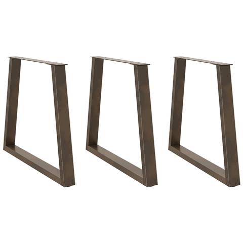 Gambe Per Tavolo Pranzo A V 3pz Naturale 70x(72-73,3)cm Acciaio - Foto 1