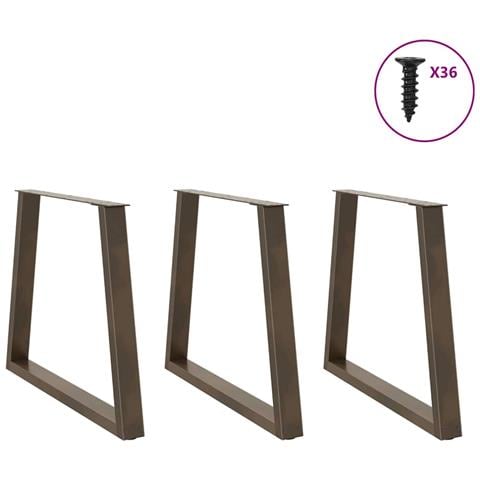 Gambe Per Tavolo Pranzo A V 3pz Naturale 70x(72-73,3)cm Acciaio - Foto 3