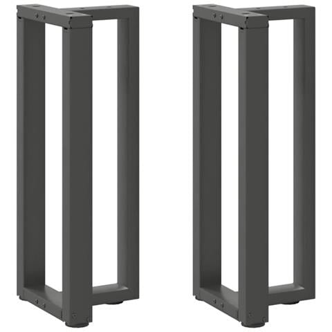 Gambe Tavolo Consolle A T 2pz Antracite 25x28x(72-73)cm Acciaio - Foto 1