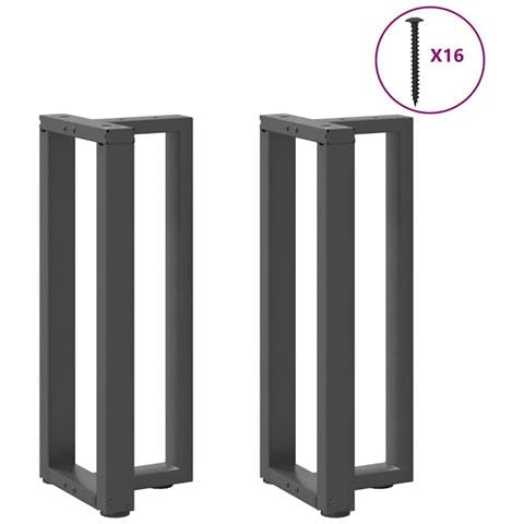 Gambe Tavolo Consolle A T 2pz Antracite 25x28x(72-73)cm Acciaio - Foto 3