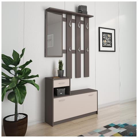 Mobile Ingresso Rudolf Con Scarpiera Colore Grigio Cobalto E Cashmere - Foto 1