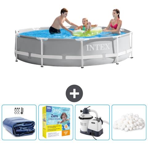 Piscina Fuori Terra - In Giro - 305x305x76 Cm - Grigio - Include Accessori Coordinati Cb70 - Foto 1