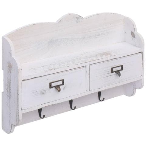 Lusso Casadino -  Appendiabiti A Muro Bianco 50x10x34 Cm In Legno - Foto 1