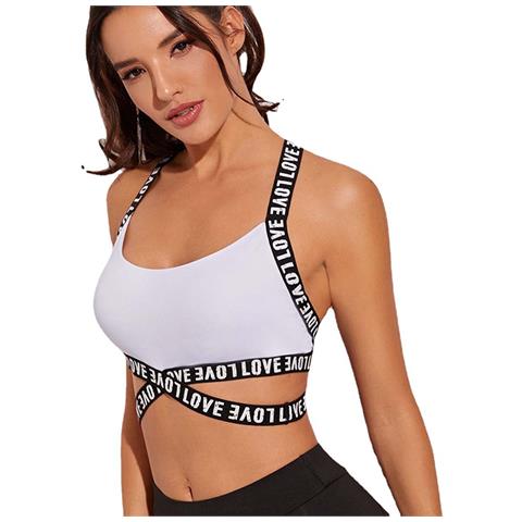 Reggiseno Sportivo Bianco Confortevole Con Spalline Regolabili  L - Foto 1