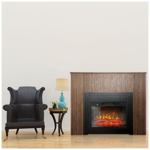 Camini Elettrici Con Listelli Lamelia Rovere Scuro, Con Effetto Sonoro, 3 Colori, Con L'app, L120xh102cm - Foto 7