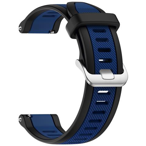 Cinturino In Silicone Blu Notte Da 22 Mm Compatibile Con Garmin 165: Comfort E Stile Blue+black 22 Mm - Foto 2