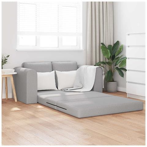 Divano Letto 2-in-1 Grigio Nuvola 148x71x83 cm Tessuto - Foto 2