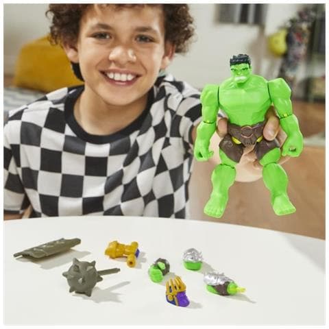 Mixmashers Marvel Avengers, Action Figure Deluxe Hulk Personalizzabile Da Abbinare E Combinare Con Gli Accessori - Foto 3