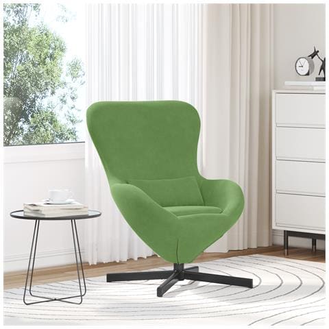 Poltrona a uovo  Verde Chiaro in Velluto - Foto 2