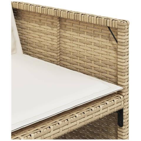 Set da Pranzo da Giardino 17 pz con Cuscini Beige in Polyrattan - Foto 9