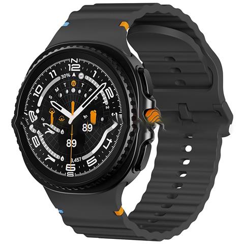 Cinturino In Silicone Nero Da 22 Mm Con Cuciture Per Samsung Galaxy Watch 8 - Foto 1