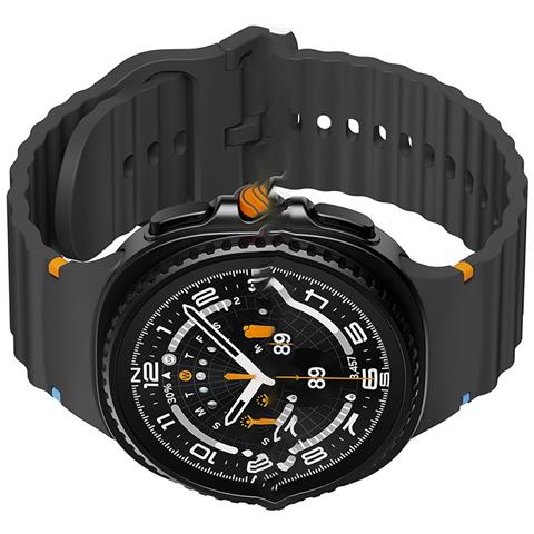 Cinturino In Silicone Nero Da 22 Mm Con Cuciture Per Samsung Galaxy Watch 8 - Foto 2