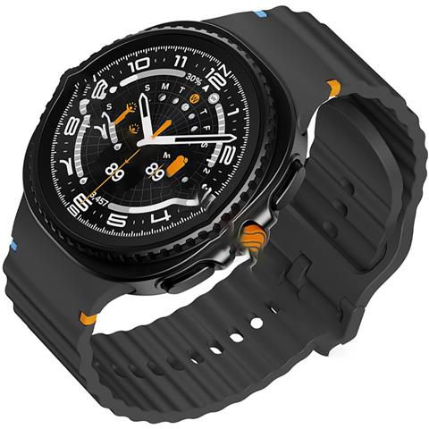 Cinturino In Silicone Nero Da 22 Mm Con Cuciture Per Samsung Galaxy Watch 8 - Foto 3