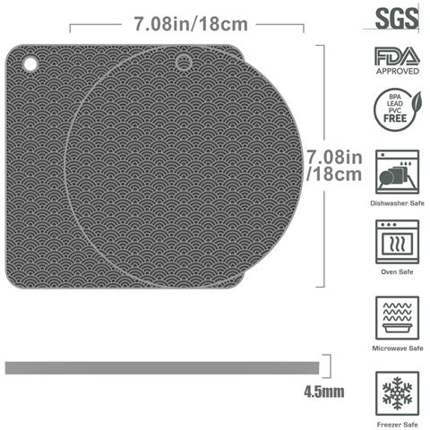 Tappetino Isolante In Silicone Con Motivo Nuvola Auspiciosa - Protezione Termica Per La Tua Cucina Grey - Foto 4