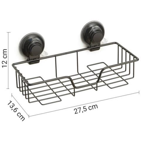 Portaoggetti Rettangolare Per Doccia In Filo Da Muro In Metallo E Resine Termoplastiche Ho20 Serie Hot Nero Matt - Foto 2