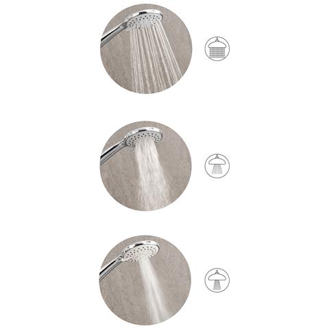 Kit Doccia Con Soffione E Flessibile Macay 3 Funzioni Argento - Foto 2