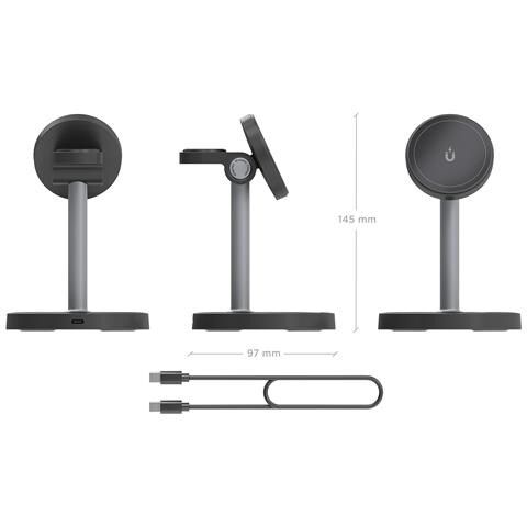 ASCH-15W3WC066-BK Caricabatterie per dispositivi mobili Cuffie, Smartphone, Orologio intelligente Nero USB Carica wireless Interno - Foto 2