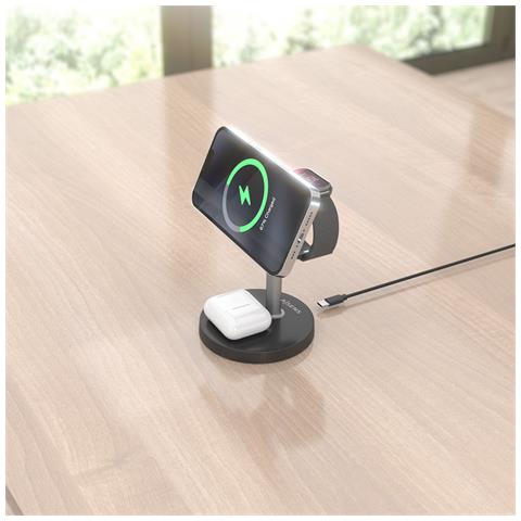 ASCH-15W3WC066-BK Caricabatterie per dispositivi mobili Cuffie, Smartphone, Orologio intelligente Nero USB Carica wireless Interno - Foto 7