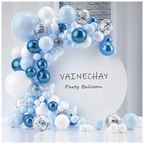 Kit Ghirlanda Di Palloncini Blu E Bianchi - Perfetto Per Feste E Celebrazioni - Foto 1