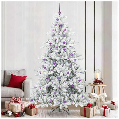 Albero di Natale Artificiale con Rami Pieghevoli Bianco 240 cm - Foto 2